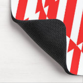 Abstract Red n White Stripes Valentijn Heart Muismat (Hoek)