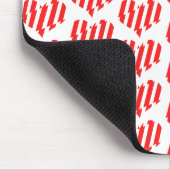 Abstract Red n White Stripes Valentijn Heart Muismat (Hoek)