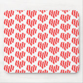 Abstract Red n White Stripes Valentijn Heart Muismat (Voorkant)