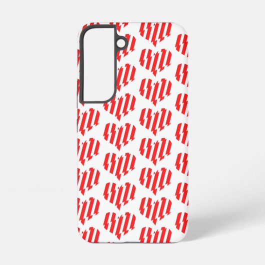 Abstract Red n White Stripes Valentijn Heart Samsung Galaxy Hoesje (Achterkant)
