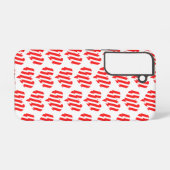Abstract Red n White Stripes Valentijn Heart Samsung Galaxy Hoesje (Achterkant horizontaal)