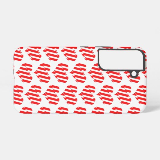 Abstract Red n White Stripes Valentijn Heart Samsung Galaxy Hoesje (Achterkant horizontaal)