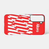 Abstract Red n White Stripes Valentijn Heart Samsung Galaxy Hoesje (Achterkant horizontaal)