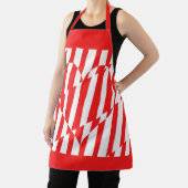 Abstract Red n White Stripes Valentijn Heart Schort (Insitu)