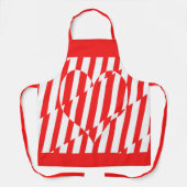 Abstract Red n White Stripes Valentijn Heart Schort (Voorkant)