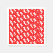 Abstract Red n White Stripes Valentijn Heart Servet (Voorkant)