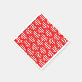 Abstract Red n White Stripes Valentijn Heart Servet (Hoek)