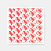Abstract Red n White Stripes Valentijn Heart Servet (Voorkant)