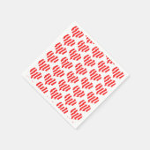 Abstract Red n White Stripes Valentijn Heart Servet (Hoek)