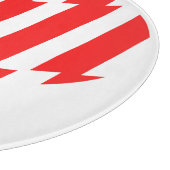 Abstract Red n White Stripes Valentijn Heart Snijplank (Hoek)