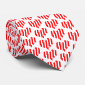 Abstract Red n White Stripes Valentijn Heart Stropdas (Opgerold)