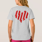 Abstract Red n White Stripes Valentijn Heart T-shirt (Achterkant)