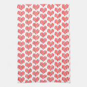 Abstract Red n White Stripes Valentijn Heart Theedoek (Verticaal)