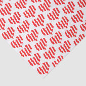 Abstract Red n White Stripes Valentijn Heart Tissuepapier (Detail)