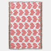 Abstract Red n White Stripes Valentijn Heart Trink Deken (Voorkant Verticaal)