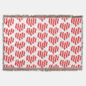 Abstract Red n White Stripes Valentijn Heart Trink Deken (Voorkant)