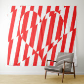 Abstract Red n White Stripes Valentijn Heart Wandkleed (In Situ (horizontaal))