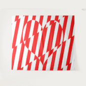 Abstract Red n White Stripes Valentijn Heart Wandkleed (Voorkant (horizontaal))