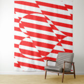 Abstract Red n White Stripes Valentijn Heart Wandkleed (In situ)