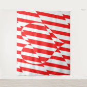 Abstract Red n White Stripes Valentijn Heart Wandkleed (Voorkant)