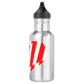 Abstract Red n White Stripes Valentijn Heart Waterfles (Rechts)
