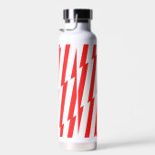 Abstract Red n White Stripes Valentijn Heart Waterfles (Rechts)