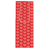 Abstract Red n White Stripes Valentijn Heart Wijn Cadeautas (Voorkant)