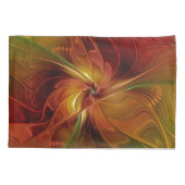 Abstract Red Orange Brown Green Fractal Art Flower Kussensloop (Achterkant)