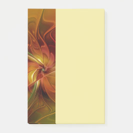 Abstract Red Orange Brown Green Fractal Art Flower Post-it® Notes