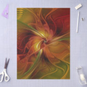 Abstract Red Orange Brown Green Fractal Art Flower Tissuepapier (Craft)