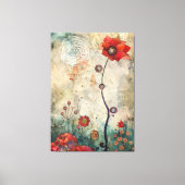Abstract Red Poppy Wall Art Home and Office Print  (Voorkant)