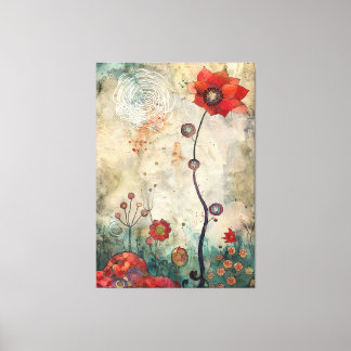 Abstract Red Poppy Wall Art Home and Office Print 