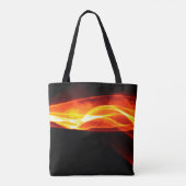 Abstract red smoke Fire over black background. Wav Tote Bag (Achterkant)