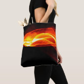 Abstract red smoke Fire over black background. Wav Tote Bag (Dichtbij)