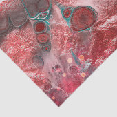 Abstract Red Teal Fluid Art Faux Foil Sparkling Tissuepapier (Detail)