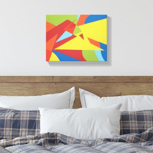 Abstract Red Toucan Canvas Print (Insitu (Slaapkamer))