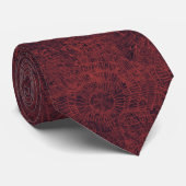 Abstract Red Webby Tie Dye Stropdas (Opgerold)