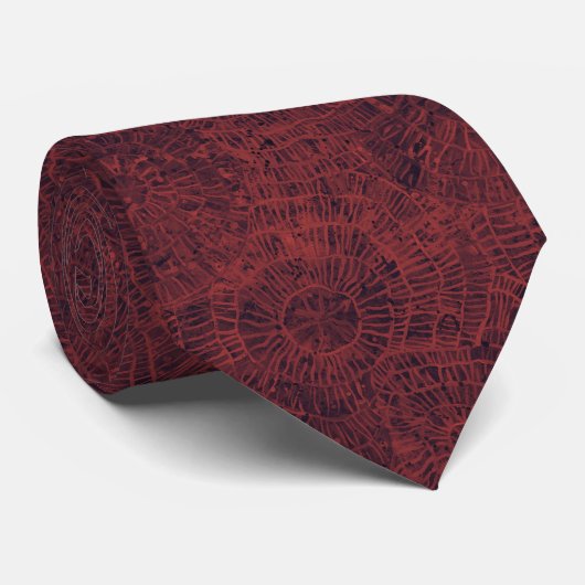 Abstract Red Webby Tie Dye Stropdas (Opgerold)