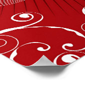 Abstract Red X'mas Tree & Swirls Poster (Hoek)