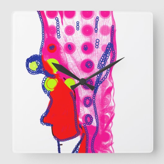 Abstract Regal Art  Vierkante Klok (Voorkant)