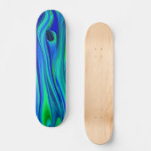 Abstract regenbogen in grün lila blau skateboard (Voorkant)