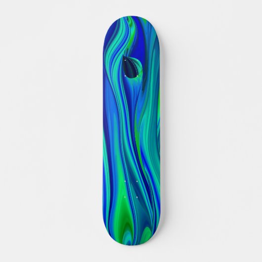 Abstract regenbogen in grün lila blau skateboard (Voorkant)