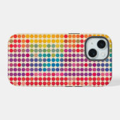 Abstract regenboog dotpatroon iPhone 15 case (Achterkant horizontaal)