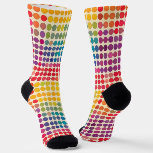 Abstract regenboog dotpatroon sokken