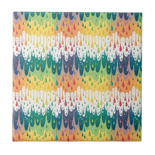 Abstract Regenboog Drip Kleurrijk Vloeibaar Patroo Tegeltje