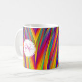 Abstract Regenboog Gradiënt Monogram Naam Koffiemok (Voorkant links)