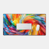 Abstract regenboog levendige draaikolk modern bureaumat (Keyboard & Muis)