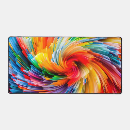 Abstract regenboog levendige draaikolk modern bureaumat (Voorkant)
