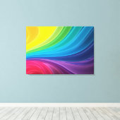 Abstract regenboog omwikkelde canvasprint canvas afdruk (Insitu (Houten vloer))