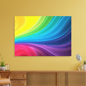 Abstract regenboog omwikkelde canvasprint canvas afdruk (Insitu (Woonkamer))